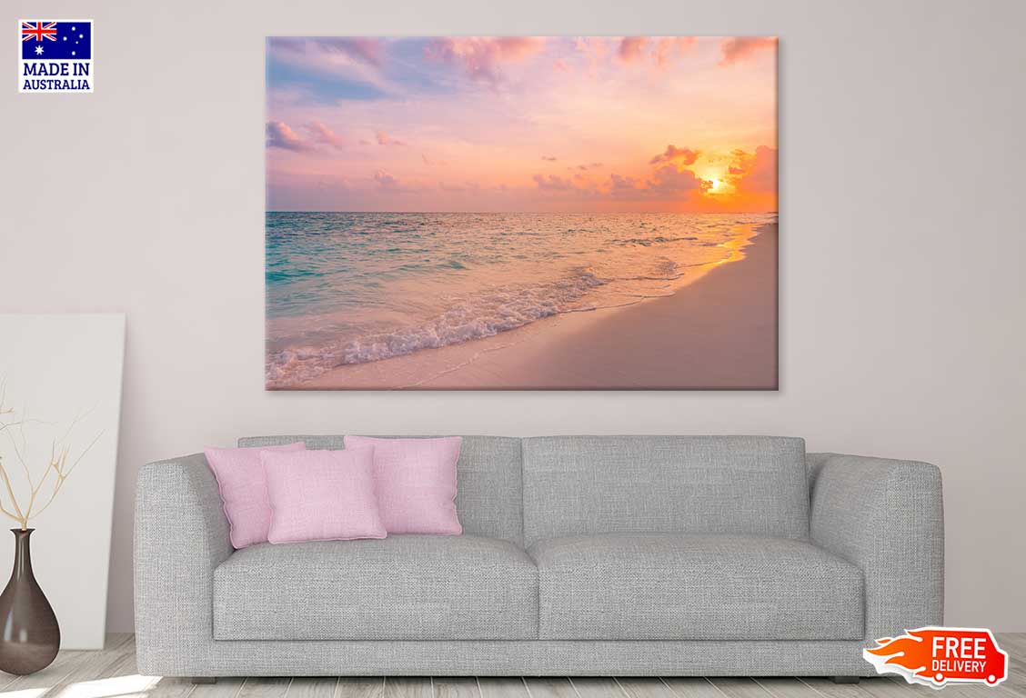 Dreamy Sunset Sky Calm Sea View Photograph Print 100% Australian Made