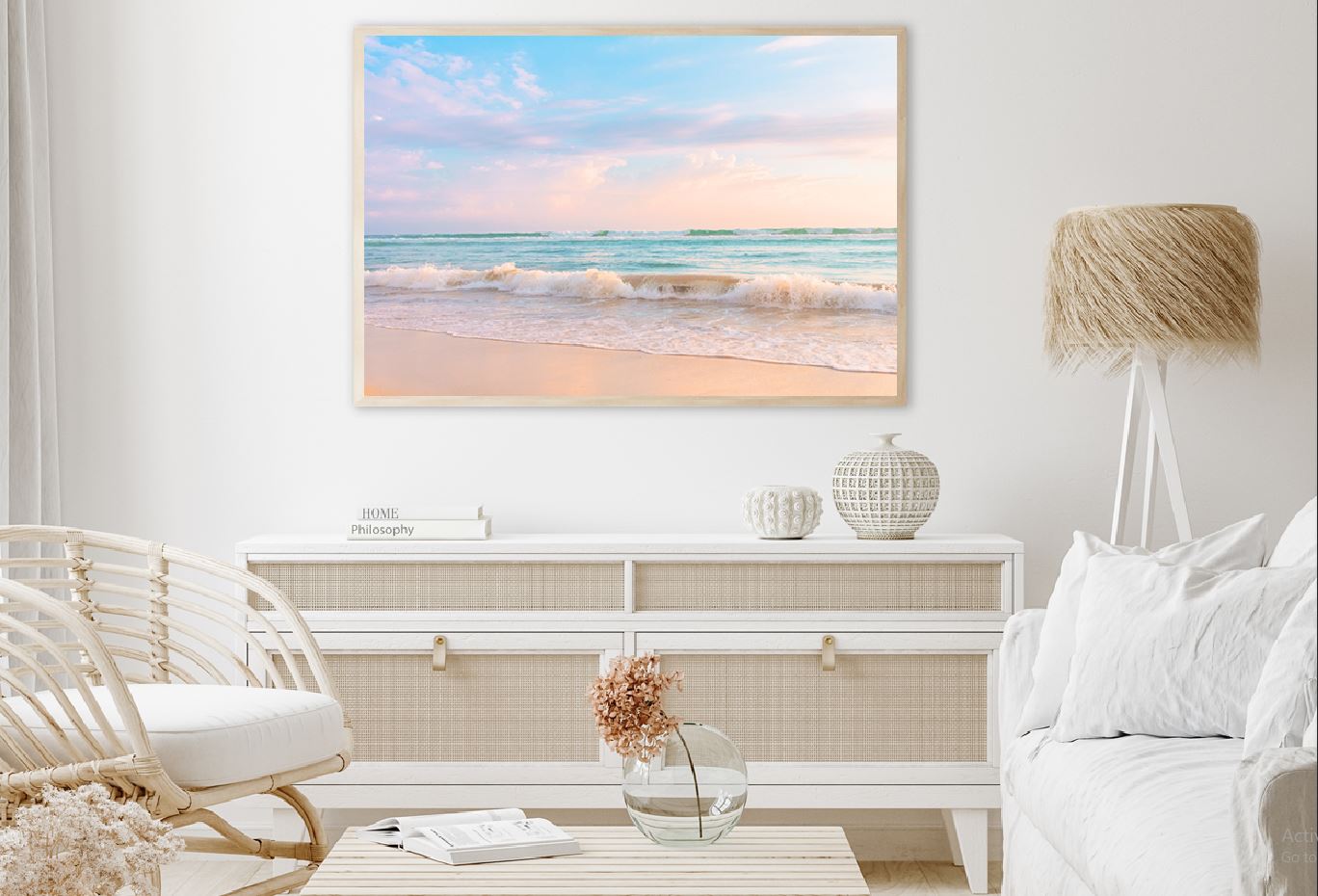 Soft Ocean Wave & Cloudy Sky View Photograph Home Decor Premium Quality Poster Print Choose Your Sizes