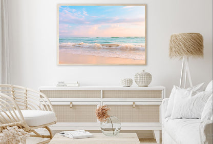 Soft Ocean Wave & Cloudy Sky View Photograph Home Decor Premium Quality Poster Print Choose Your Sizes