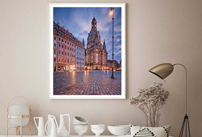 Lutheran Church Sunset View Photograph in Dresden Home Decor Premium Quality Poster Print Choose Your Sizes