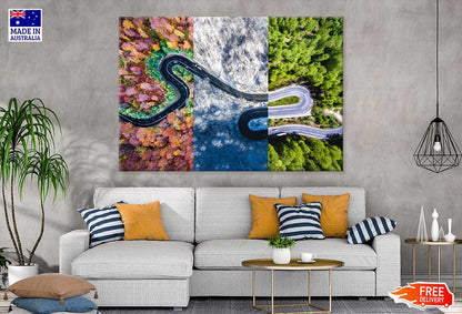 Autumn Summer Winter Road Collage Print 100% Australian Made