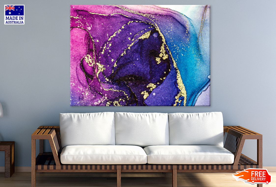 Blue Purple & Pink Abstract Art Print 100% Australian Made