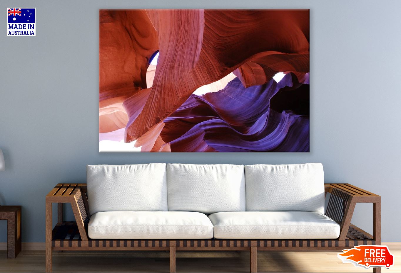 Purple & Red Rocks Abstract Design Print 100% Australian Made