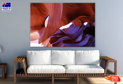 Purple & Red Rocks Abstract Design Print 100% Australian Made