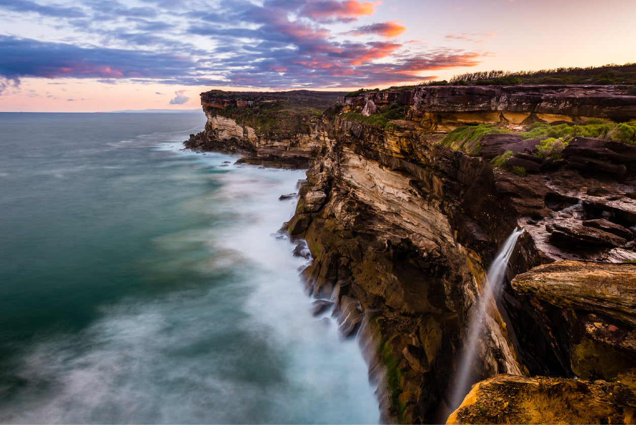 Bella Home Sunset Seascape Along Australian Coast City Print Canvas Ready to hang