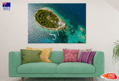 Korcula Island Beach Aerial View Photograph Print 100% Australian Made