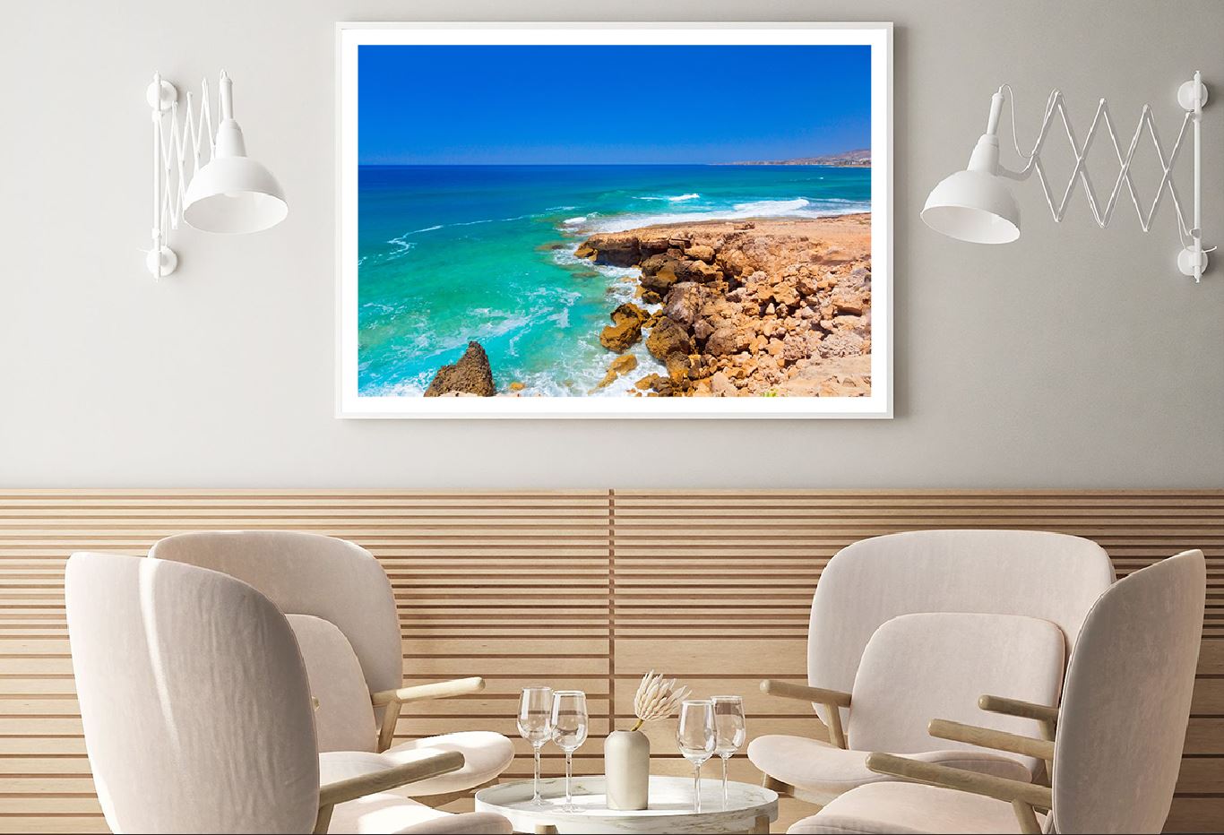 Beach near Paphos View Photograph Cyprus Home Decor Premium Quality Poster Print Choose Your Sizes