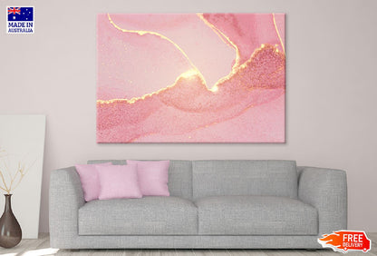 Pink & Gold Lines Abstract Design Print 100% Australian Made