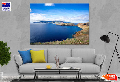 Madeira Island & Cloudy Blue Sky Photograph Print 100% Australian Made