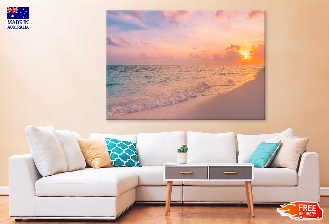 Dreamy Sunset Sky Calm Sea View Photograph Print 100% Australian Made