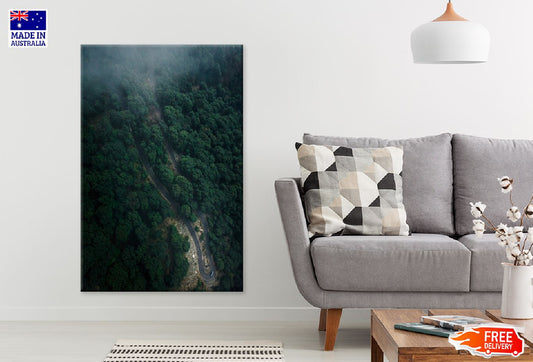 Road Forest & Dense Trees Aerial View Photograph Print 100% Australian Made