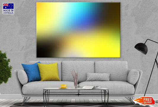 Black Blue & Yellow Abstract Design Print 100% Australian Made
