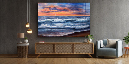 Seashore Painting Print Tempered Glass Wall Art 100% Made in Australia Ready to Hang