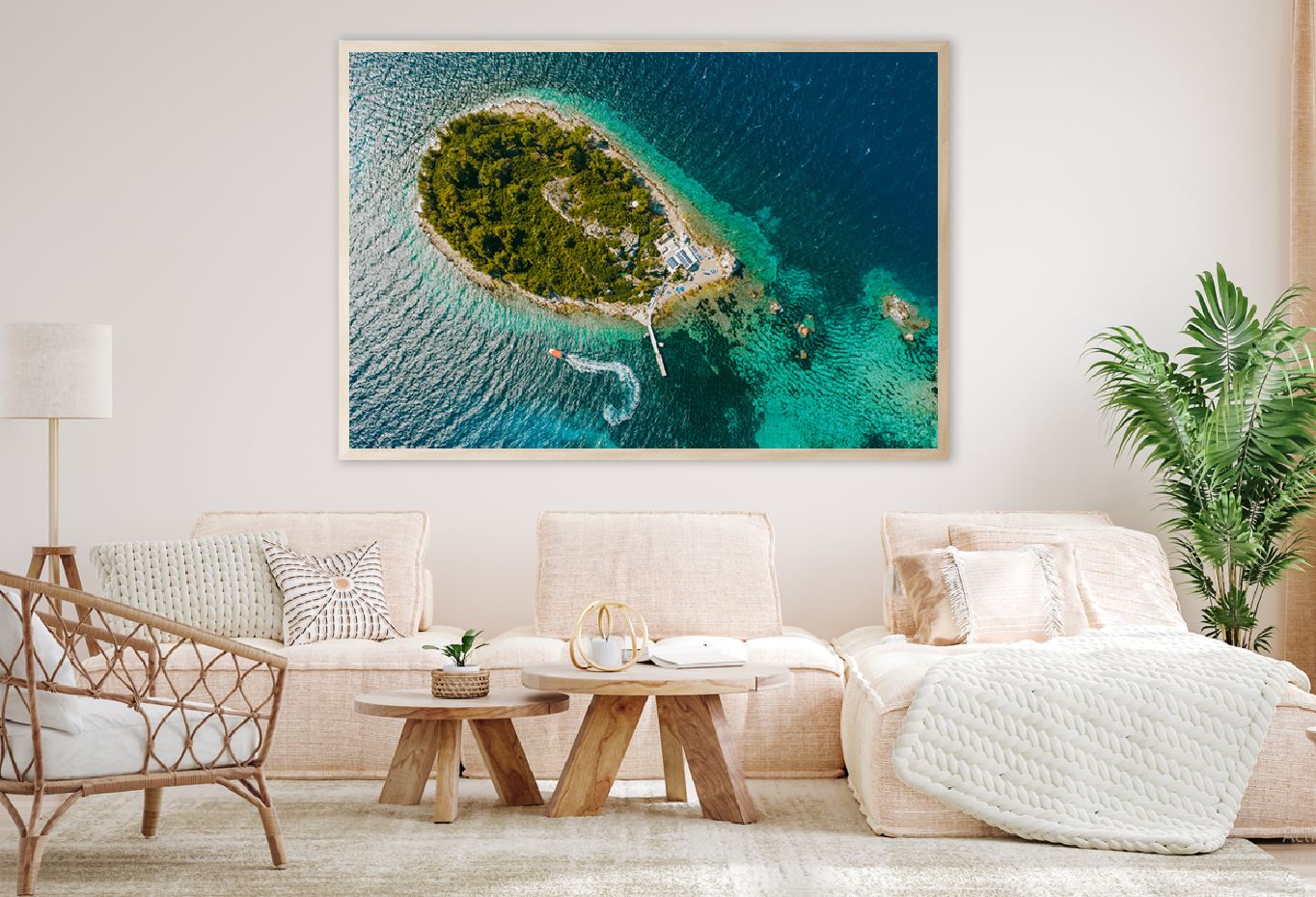 Korcula Island Beach Aerial Photograph Home Decor Premium Quality Poster Print Choose Your Sizes