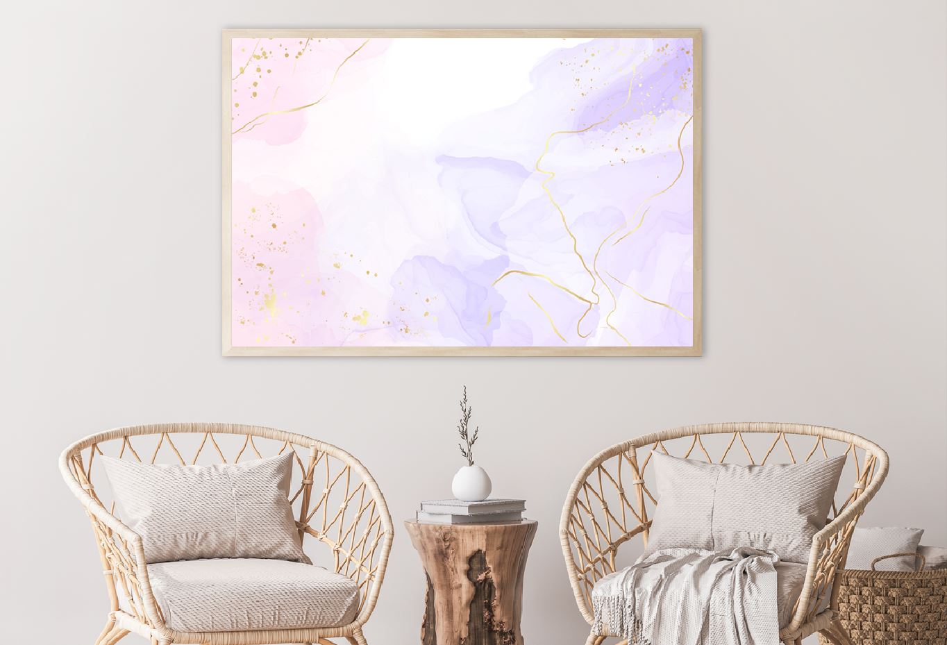 Pink Purple & Gold Abstract Design Home Decor Premium Quality Poster Print Choose Your Sizes