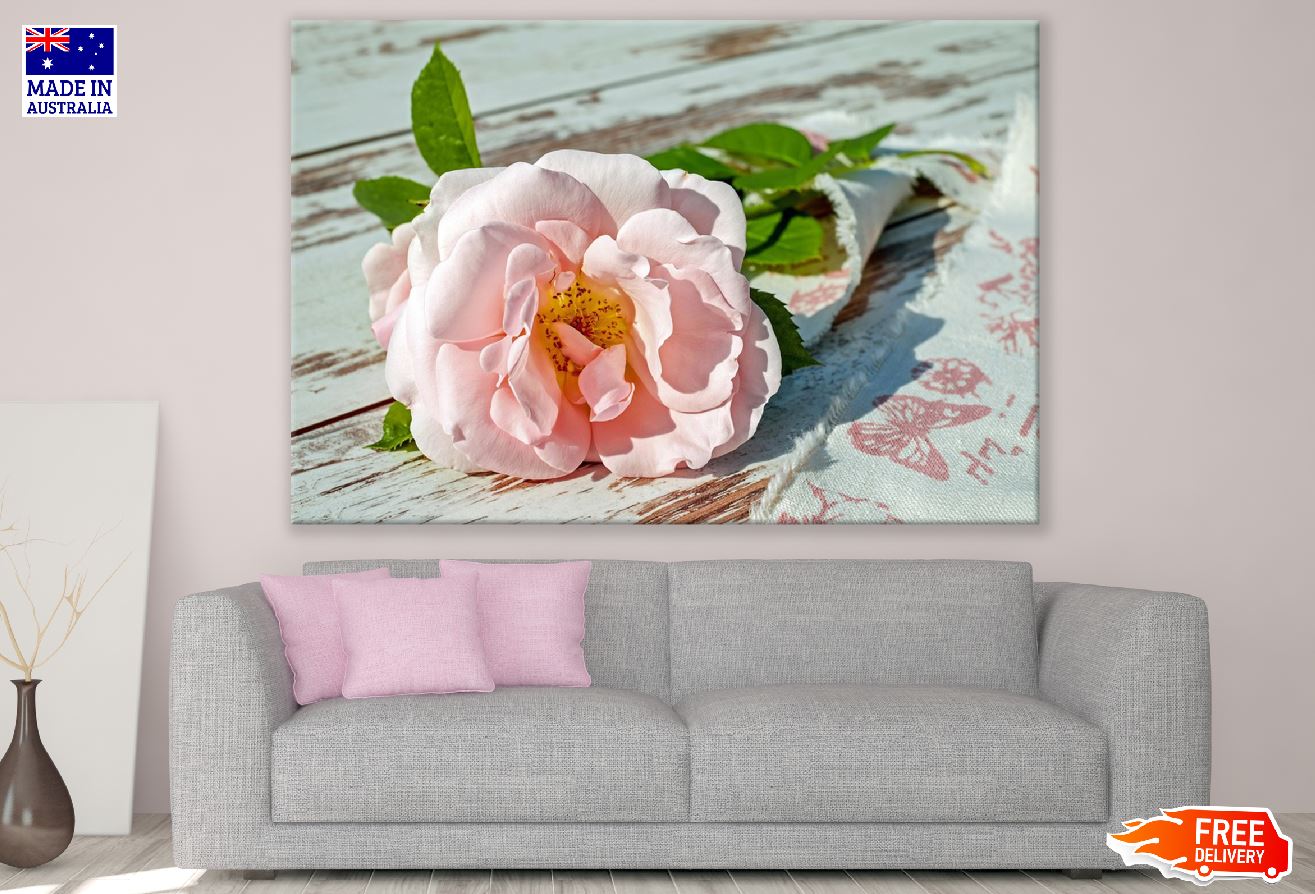 Rose Flower on Table Photograph Print 100% Australian Made