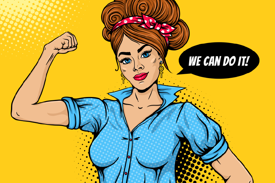 We Can Do It Speech Bubble Girl Power Vector Print 100% Australian Made