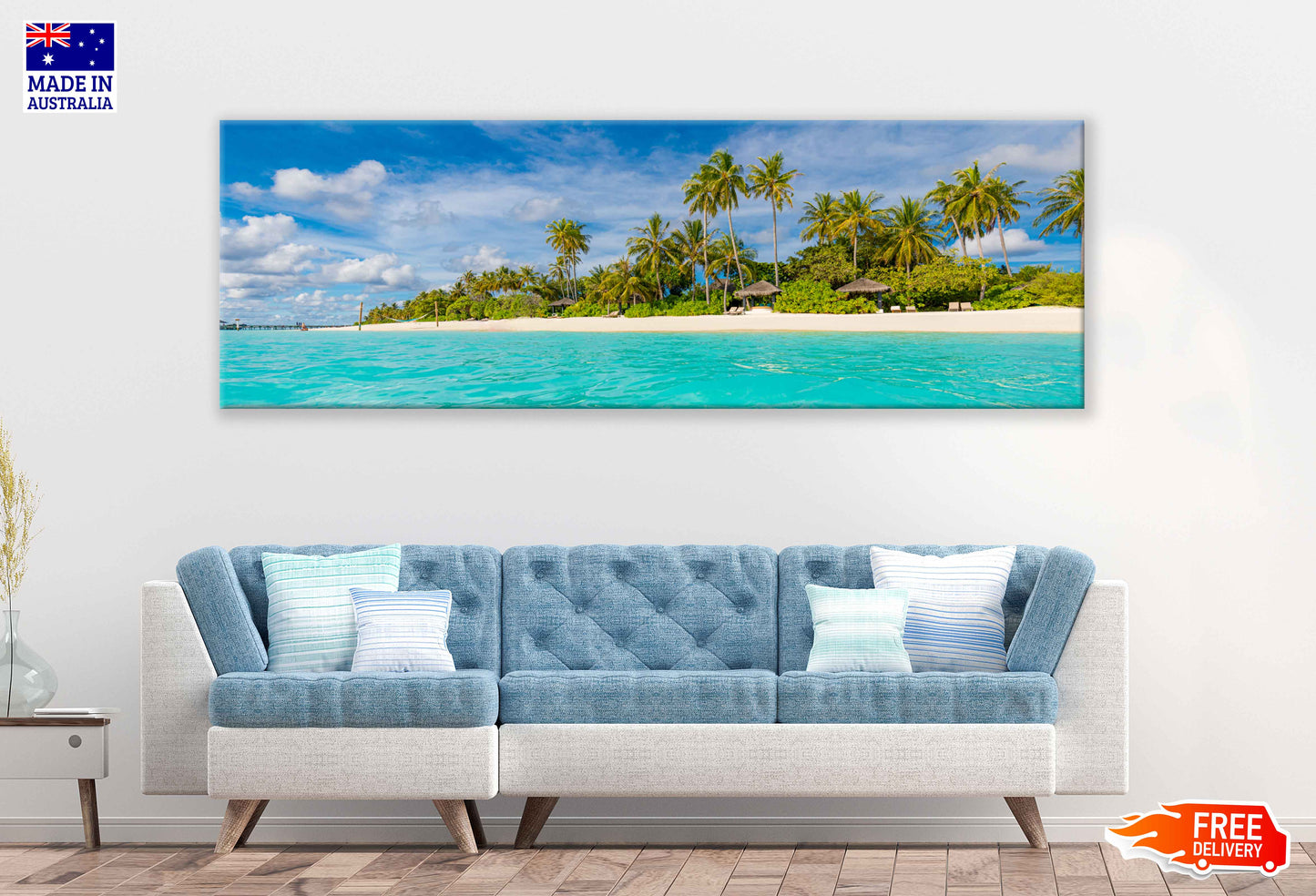 Panoramic Canvas Tranquil Island Sea View Photograph High Quality 100% Australian Made Wall Canvas Print Ready to Hang