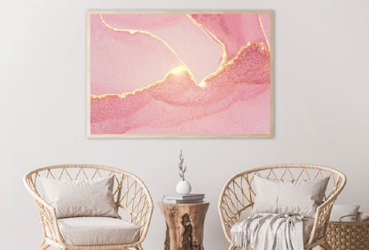 Pink & Gold Lines Abstract Design Home Decor Premium Quality Poster Print Choose Your Sizes