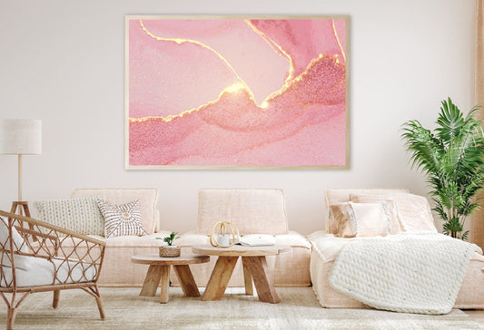 Pink & Gold Lines Abstract Design Home Decor Premium Quality Poster Print Choose Your Sizes