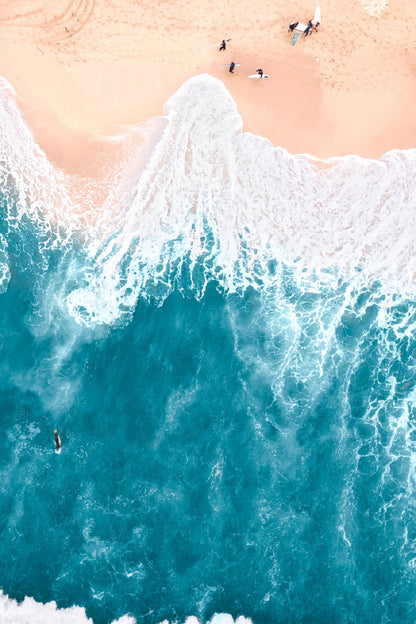 Surfboard with People Sea Aerial View Photograph Home Decor Premium Quality Poster Print Choose Your Sizes