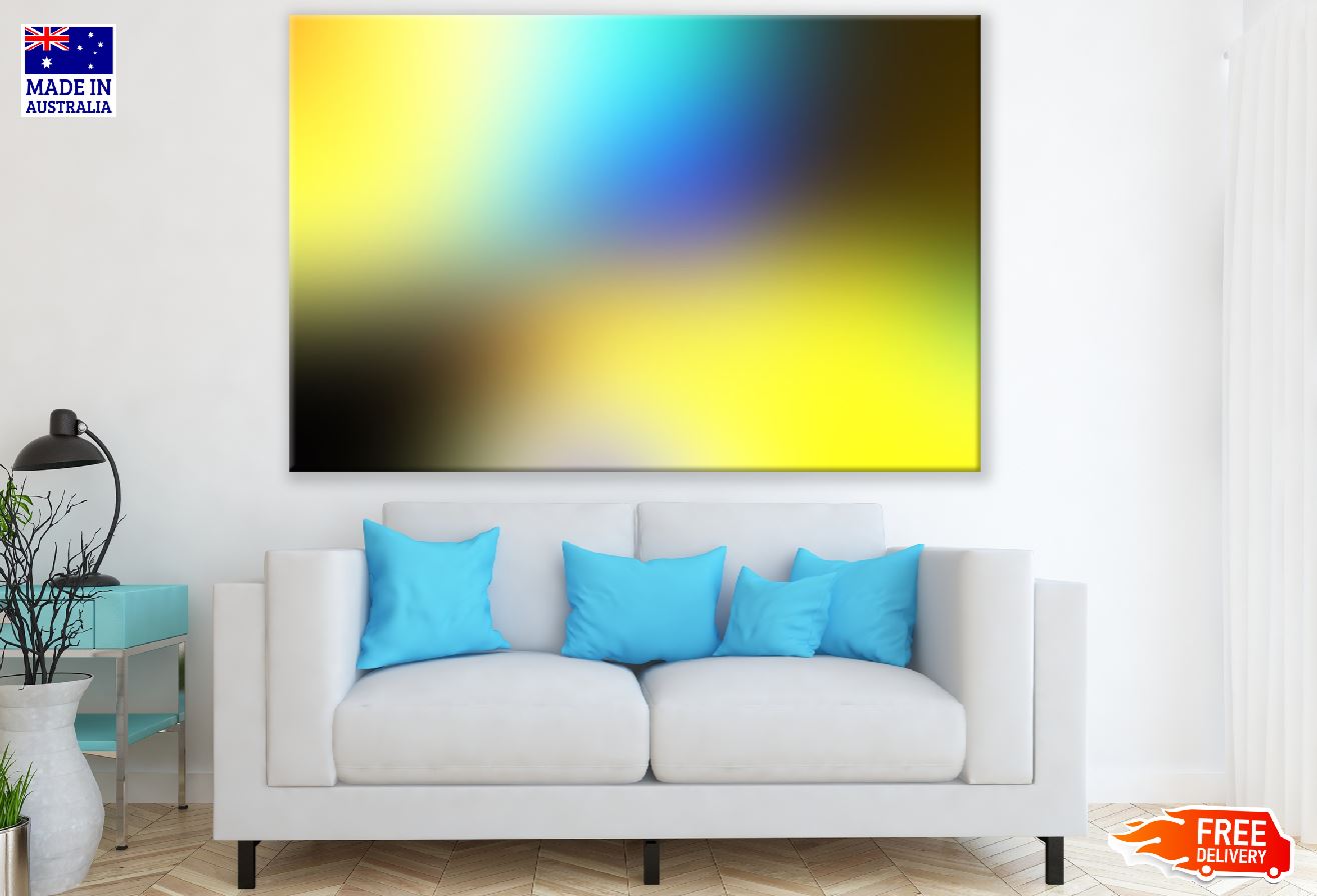 Black Blue & Yellow Abstract Design Print 100% Australian Made