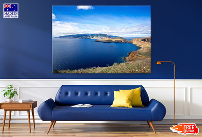 Madeira Island & Cloudy Blue Sky Photograph Print 100% Australian Made