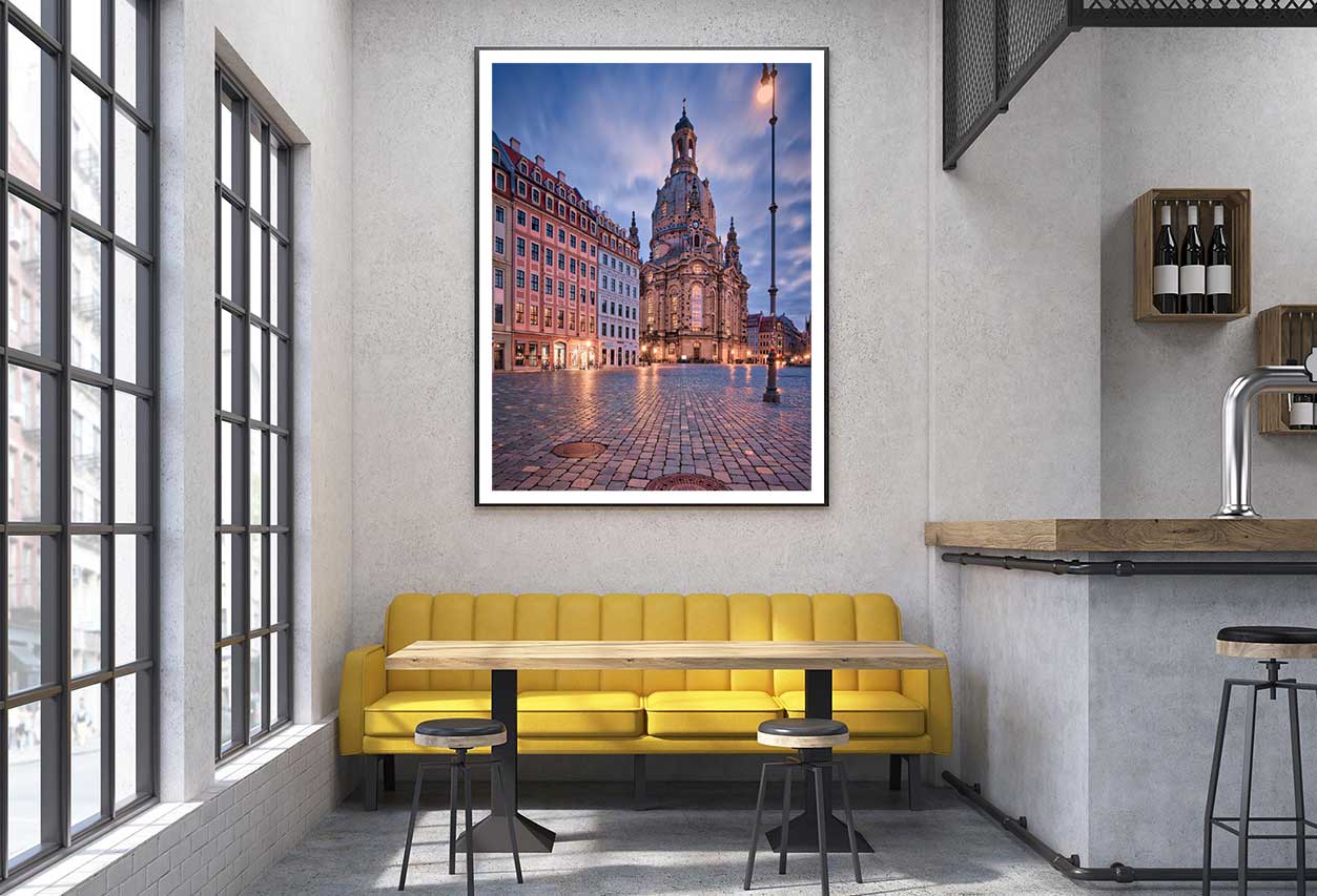 Lutheran Church Sunset View Photograph in Dresden Home Decor Premium Quality Poster Print Choose Your Sizes