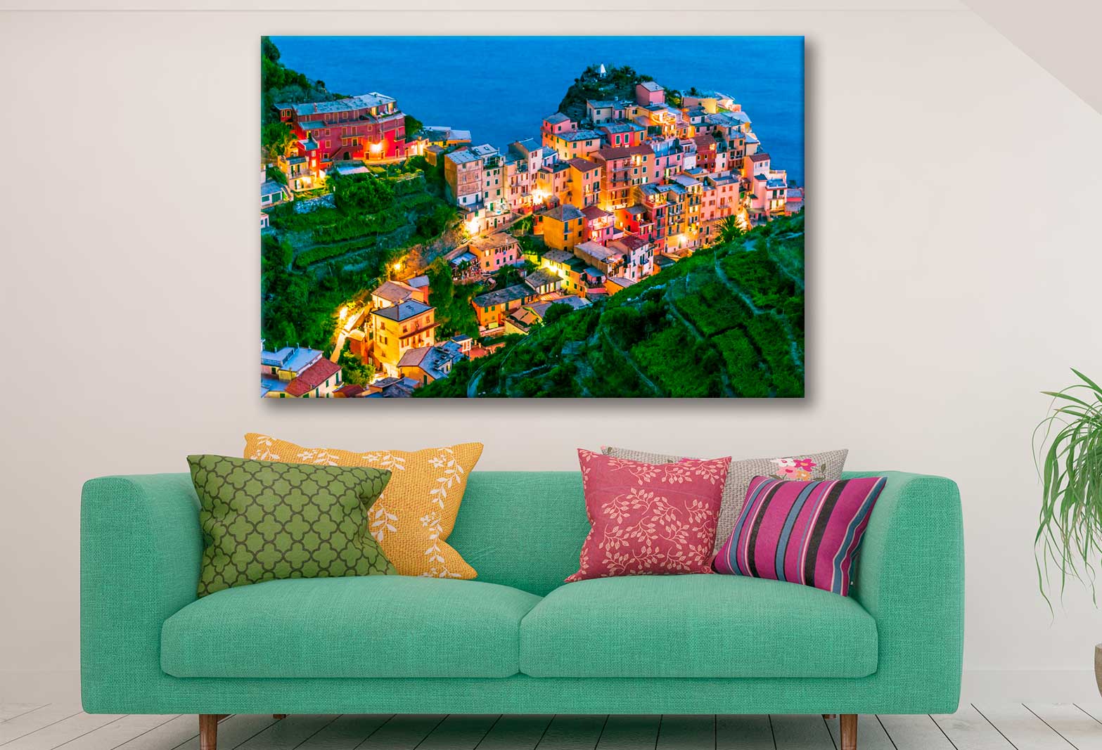 Bella Home Town of Manarola La Spezia Italy Print Canvas Ready to hang