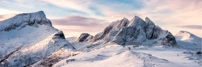 Panoramic Canvas Snow Mountains & Sky Scenery High Quality 100% Australian Made Wall Canvas Print Ready to Hang
