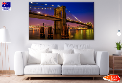 Brooklyn Bridge Shimmering At Night Print 100% Australian Made