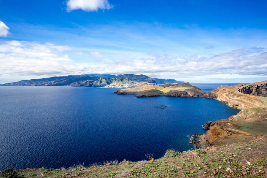 Madeira Island & Cloudy Blue Sky Photograph Print 100% Australian Made