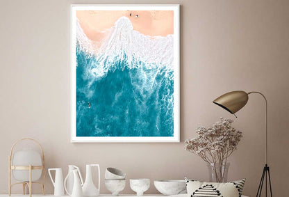 Surfboard with People Sea Aerial View Photograph Home Decor Premium Quality Poster Print Choose Your Sizes
