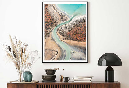 Sea Water with Sand Aerial View Photograph Home Decor Premium Quality Poster Print Choose Your Sizes