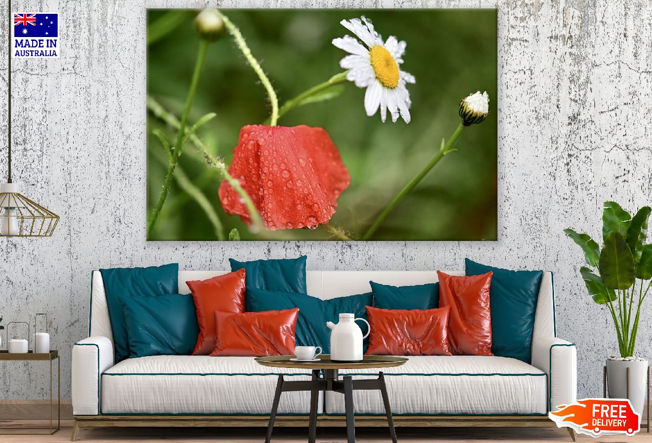 Poppy & Daisy Flower Closeup Photograph Print 100% Australian Made