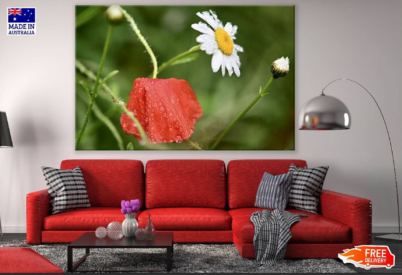 Poppy & Daisy Flower Closeup Photograph Print 100% Australian Made