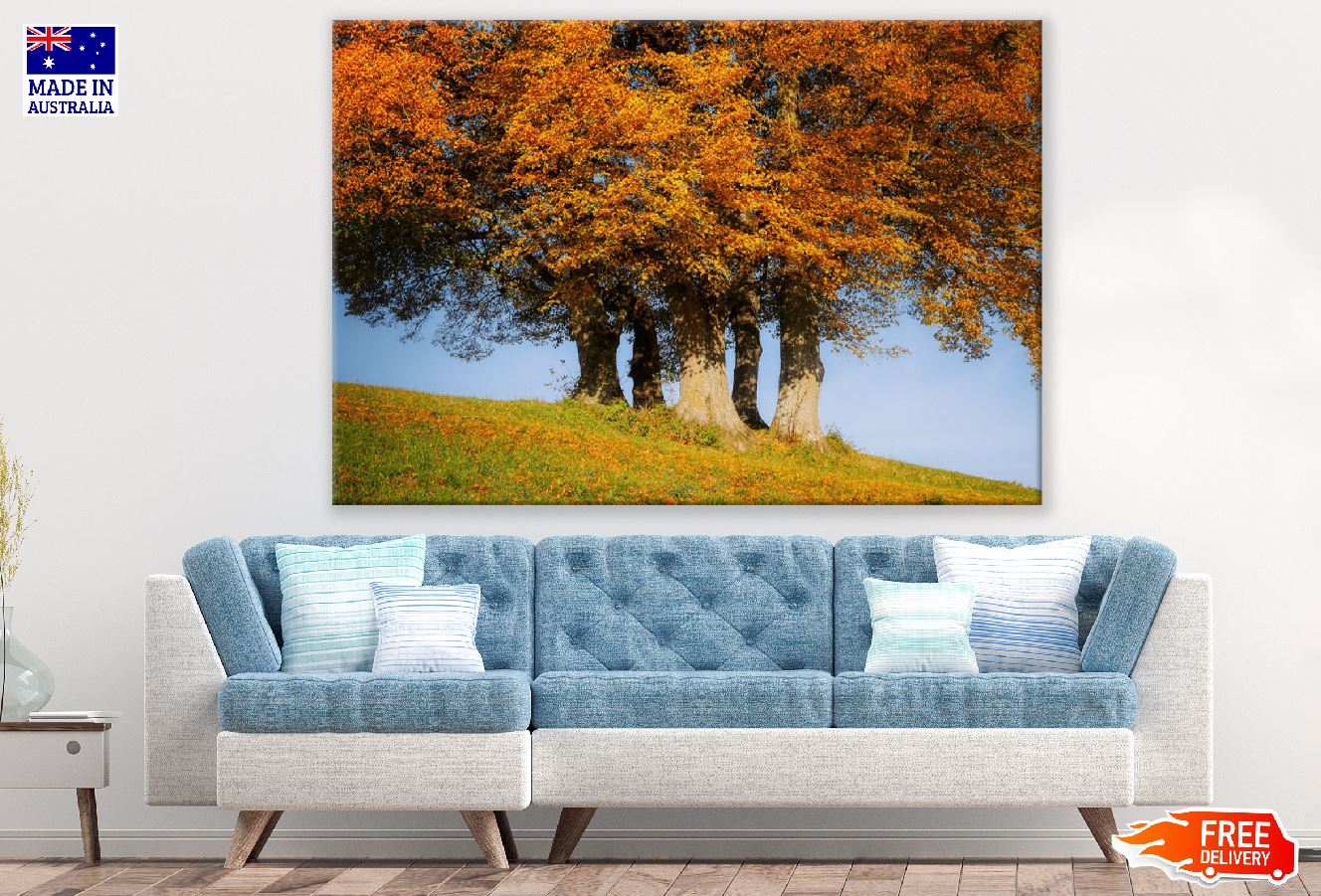 Northern Red Oak Trees Autumn Scenery Photograph Print 100% Australian Made