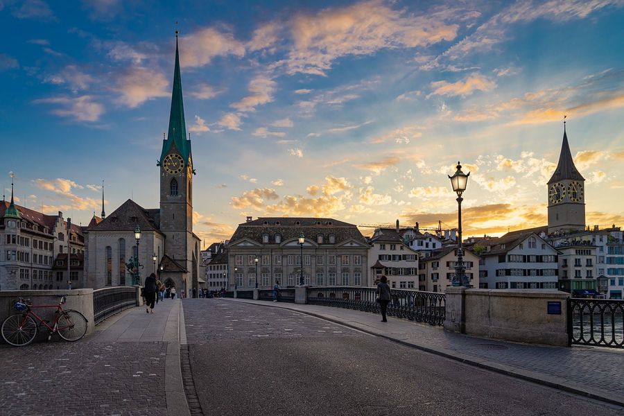 Grossmünster Church in Zürich, Switzerland Print 100% Australian Made