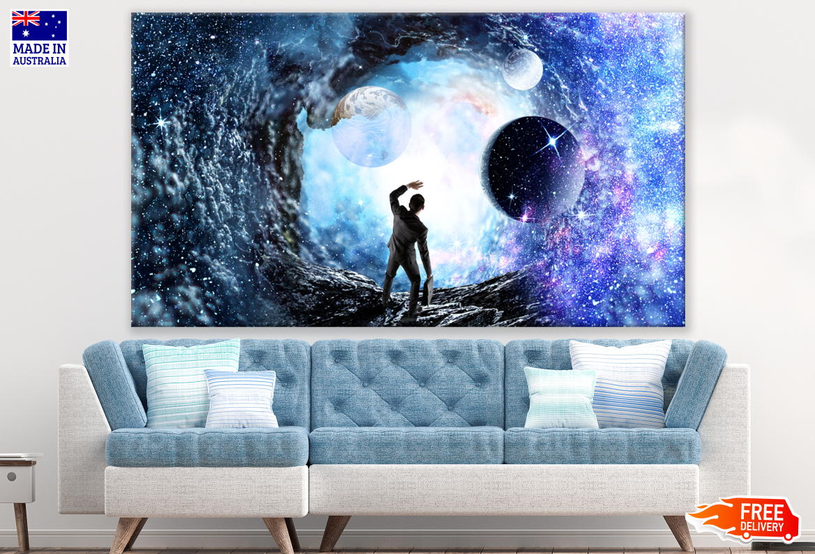 Man Looking at Universe imagination Photograph Print 100% Australian Made