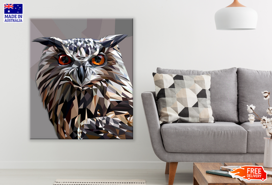 Abstract Owl Portrait Print 100% Australian Made