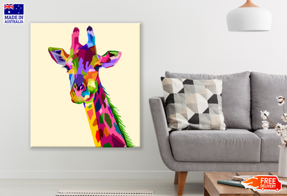 Abstract Colourful Giraffe Painting Print 100% Australian Made