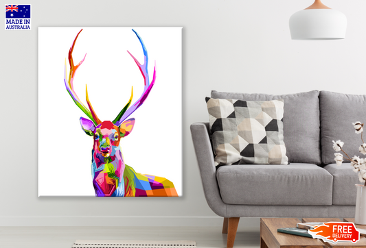 Abstract Colourful Deer Painting Print 100% Australian Made