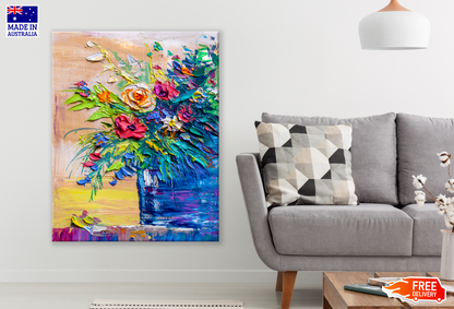 Colourful Flower Vase Art Print 100% Australian Made