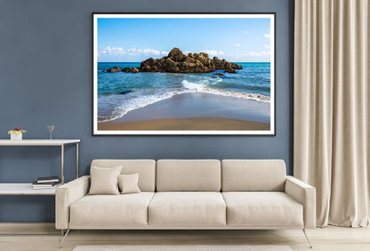 Sol Beach Waves on Rocks View Photograph Home Decor Premium Quality Poster Print Choose Your Sizes