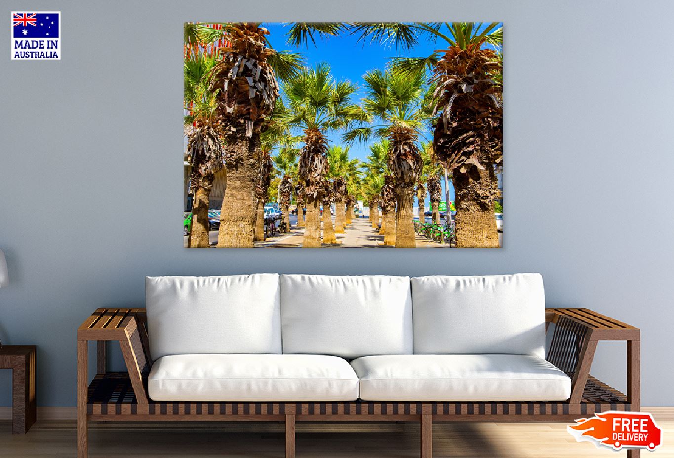 Palm Tree Lane View Photograph Print 100% Australian Made