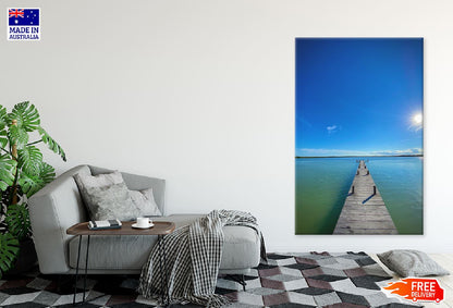 Wooden pier on Sea Sun Shine View Photograph Print 100% Australian Made