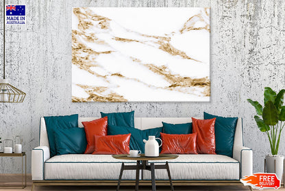 White Marble & Gold Abstract Design Print 100% Australian Made