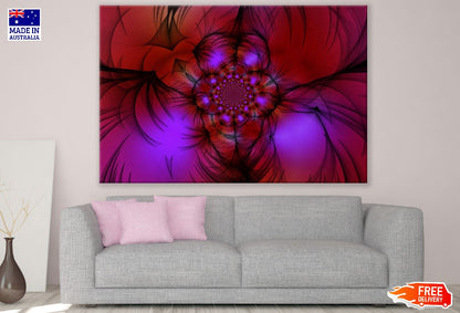 Red & Purple Dark Wave Abstract Design Print 100% Australian Made