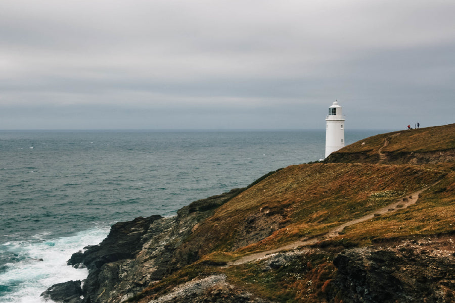 Lighthouse Covered Hill By Ocean Photograph Print 100% Australian Made