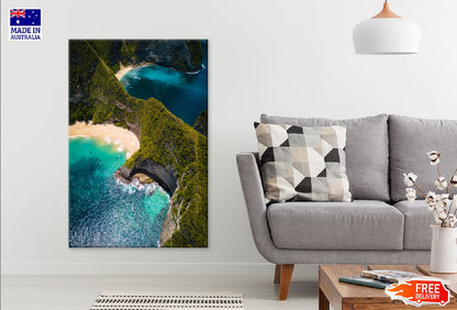 Ocean Surrounded by Cliffs Aerial View Photograph Print 100% Australian Made